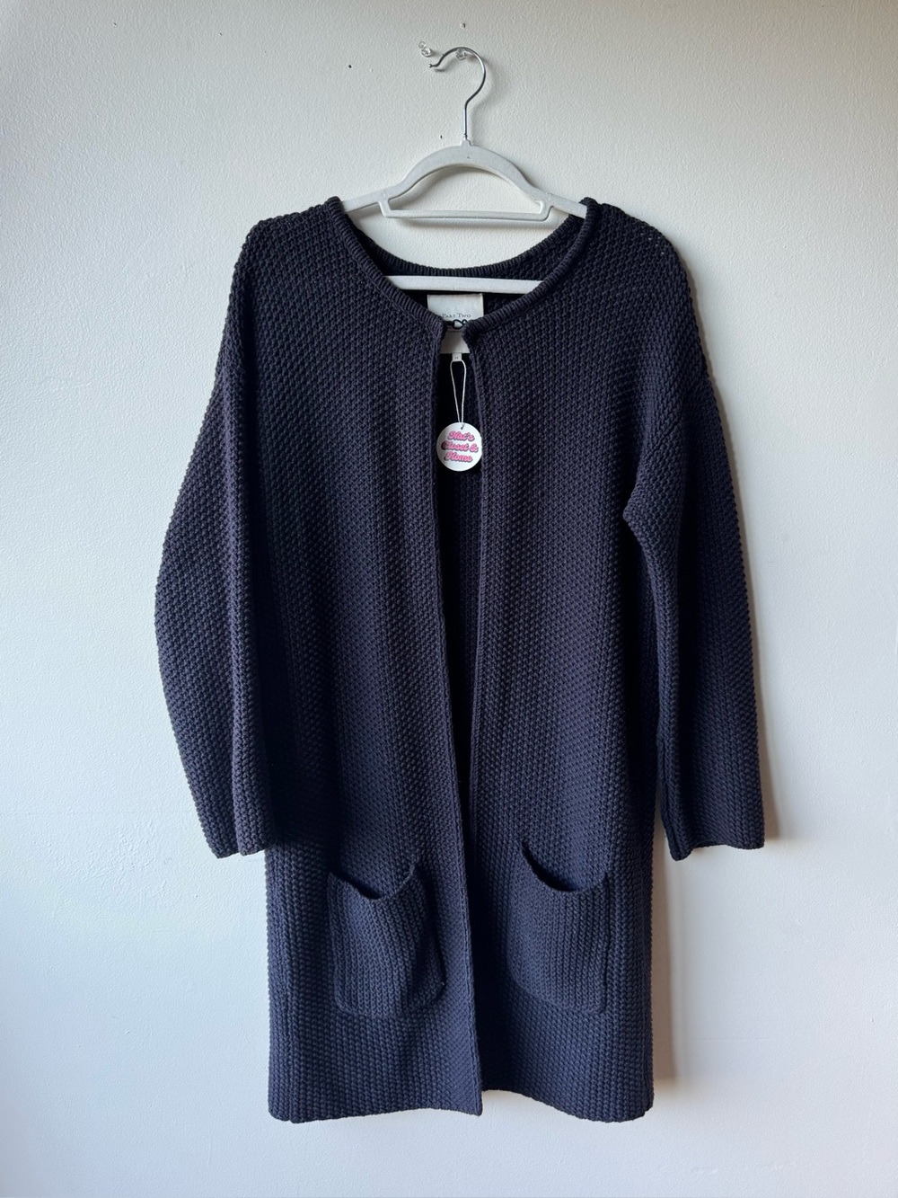 Part 2 navy knitted long knit cardigan